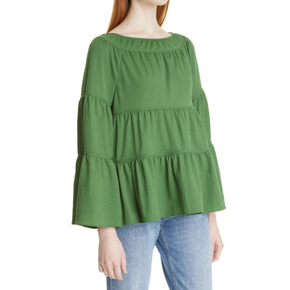 Rebecca Taylor Tiered Pique Top L - Picture 11 of 12